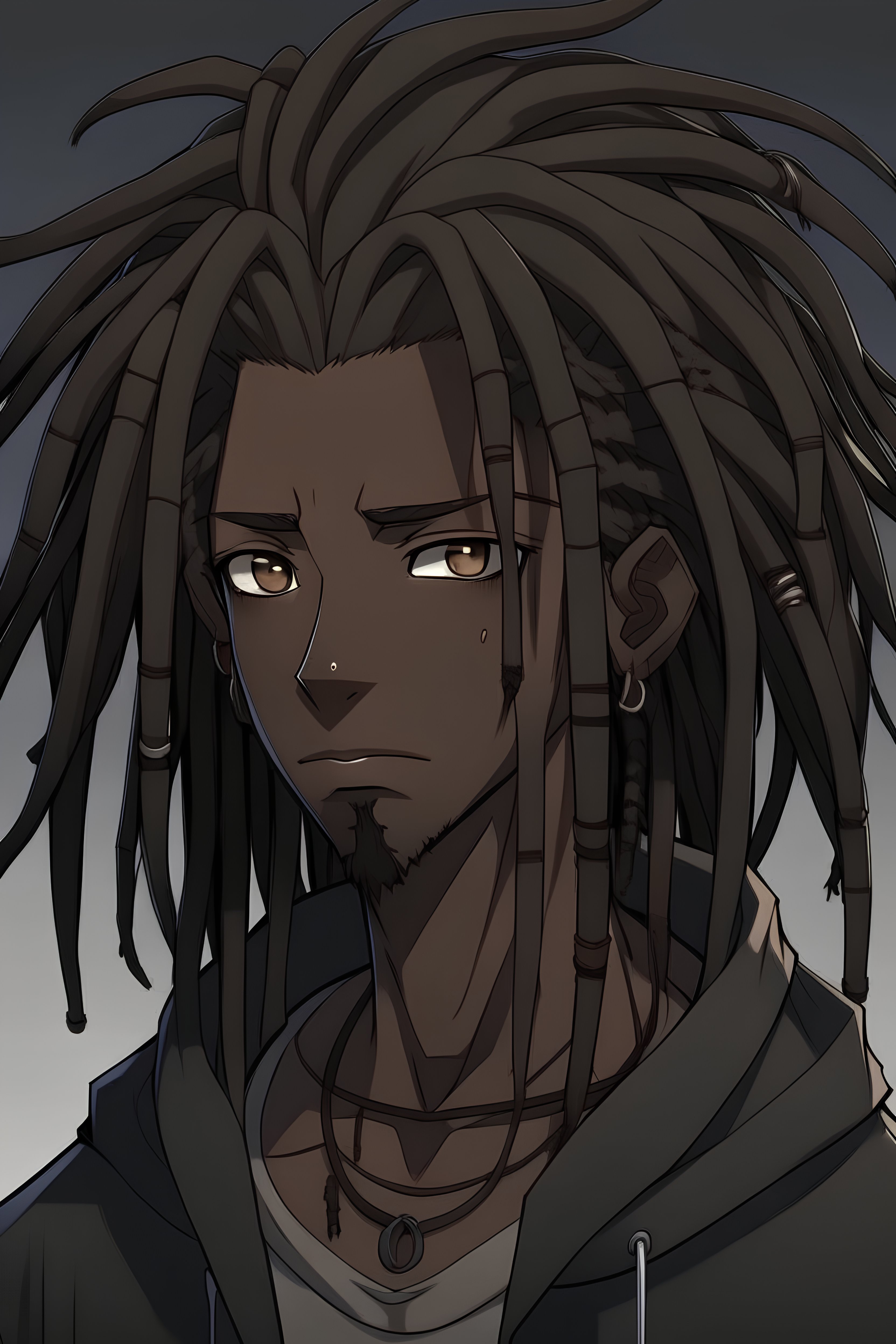 can you make a black skin male anime cha...