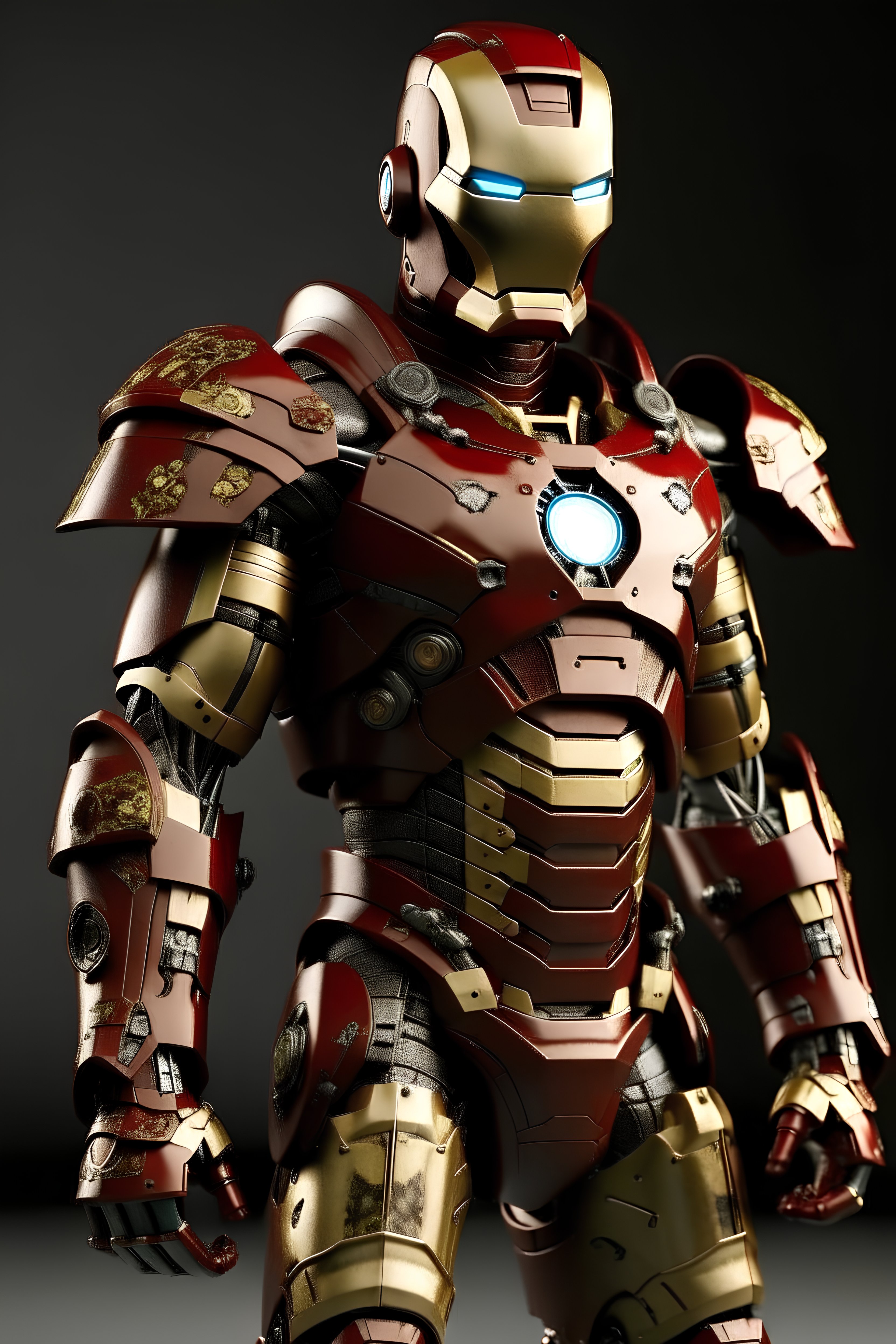 Ironman with armor made of darkness