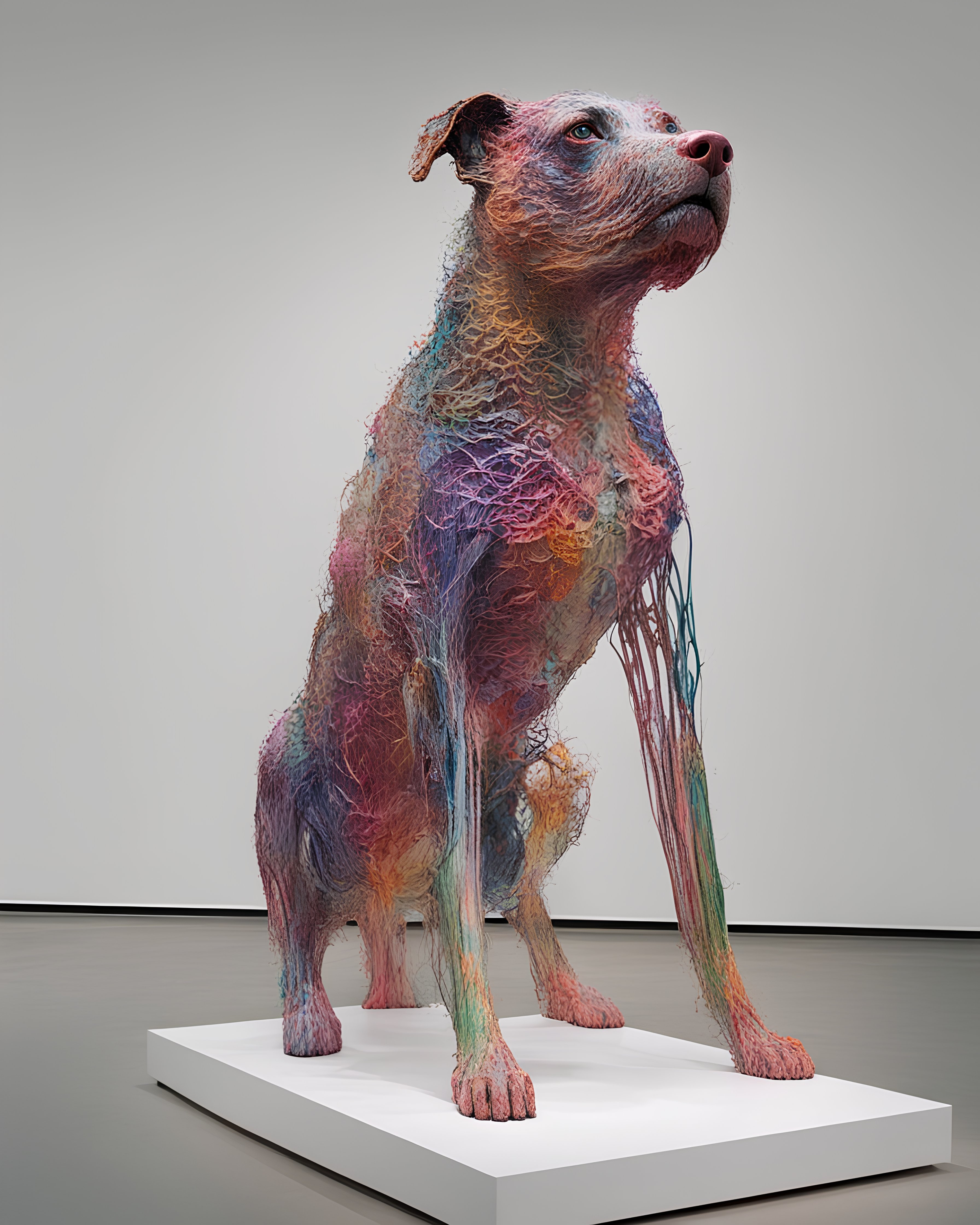 抽象异形狗身体修辞背面彩色铸铁雕塑阿德里安格尼弗朗西斯培根造型方式 